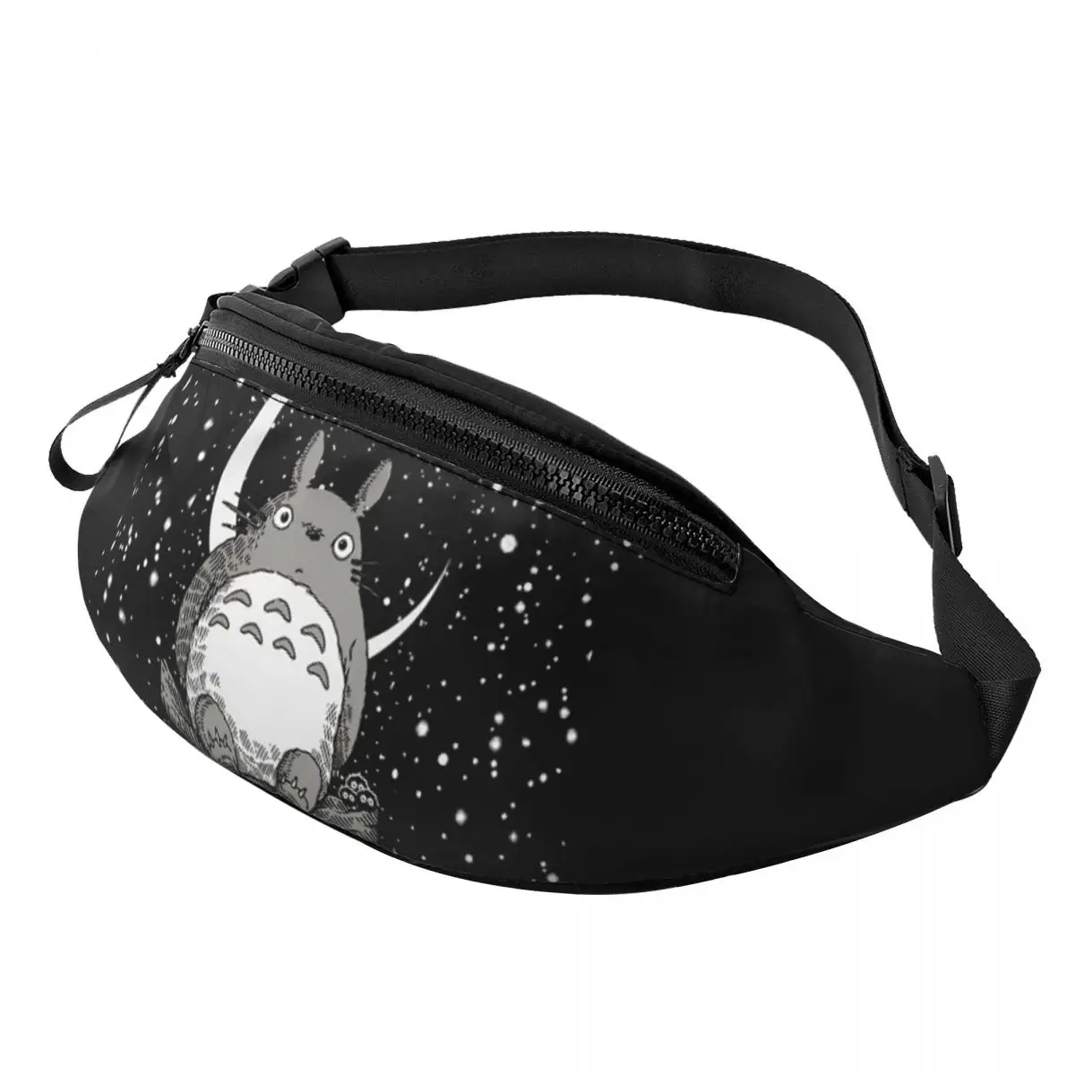 

Moon Printed Waist Bags Totoro Anime Unisex Fanny Pack Fashion Travel Banana Bags Belt Pouch