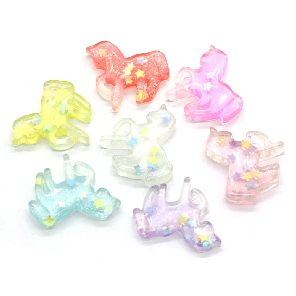 

10-20 шт. прозрачный мультяшный Единорог полимерный Декор патч Сделай Сам Скрапбукинг чехол для телефона шпилька для волос аксессуары ручной работы