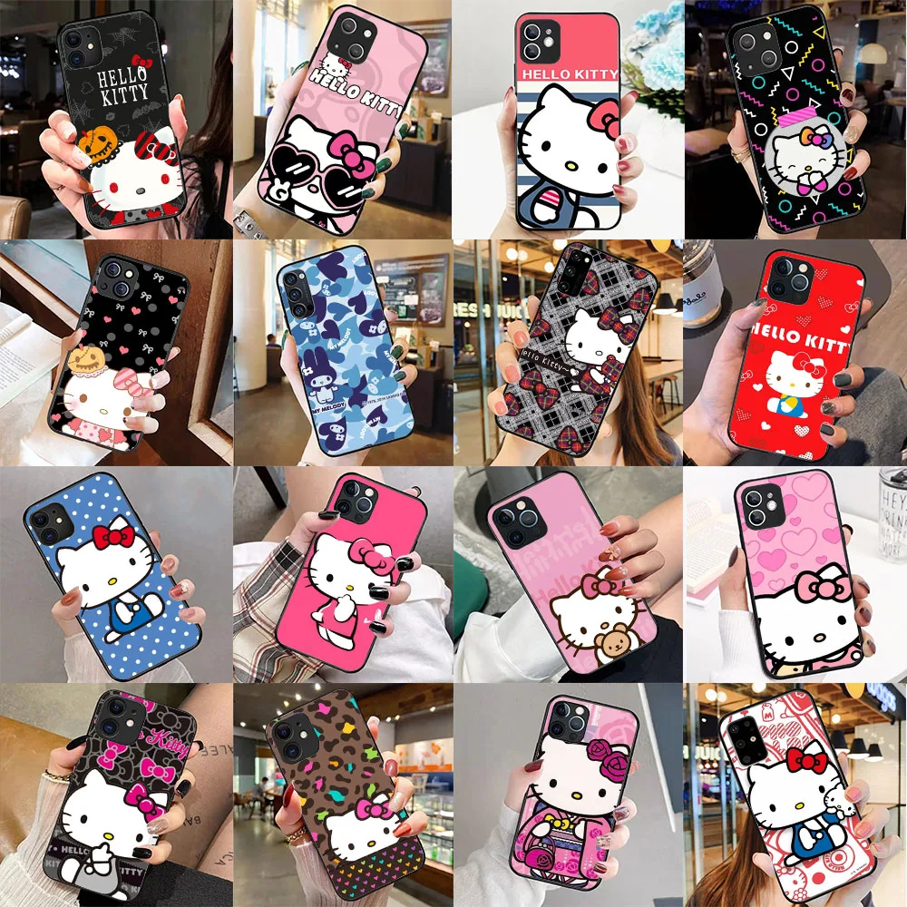 

PY-22 Cute Hello Kitty Silicone Case for Huawei Mate P Smart 30 20 P30 P20 P40 Y7A Y5P Y6P Lite Pro