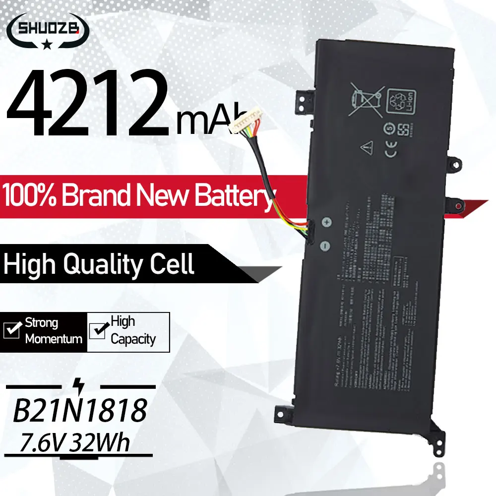 Shuozb C21n1818 C21n18181 C21n18182 B21n1818 B21n1818-2 Bateria para Asus Vivobook 15 X512fa X509fb A509fa A409fl F509fj X509ua