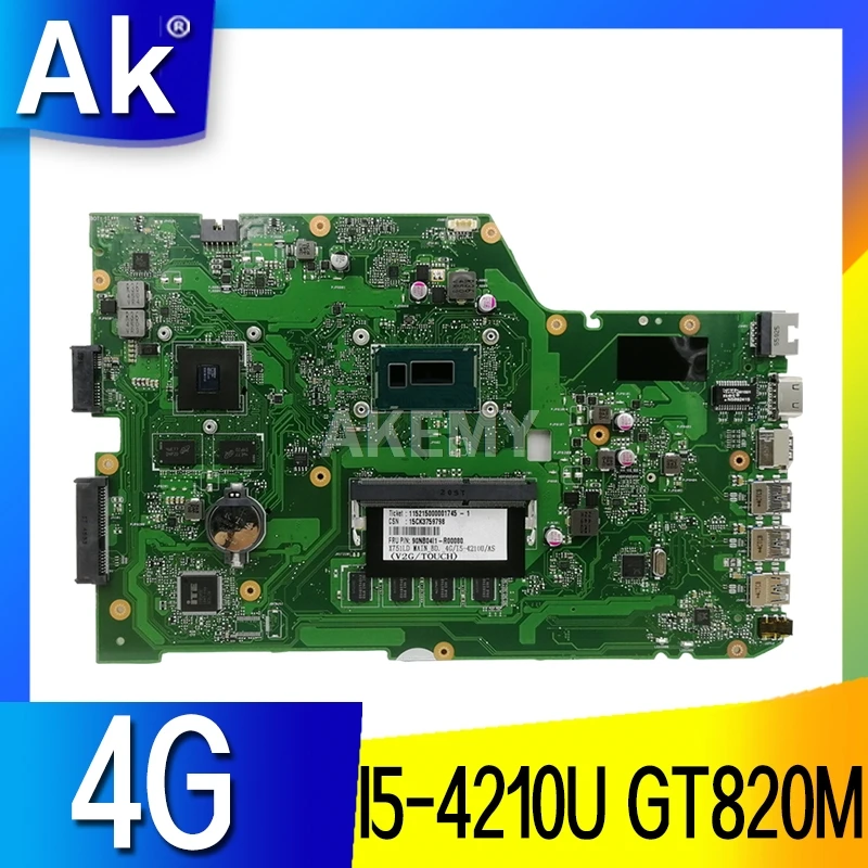 

Оригинальная материнская плата X751LD для ноутбука Asus X751LD X751LB X751LJC, оригинальная материнская плата GT820M, тест 100%