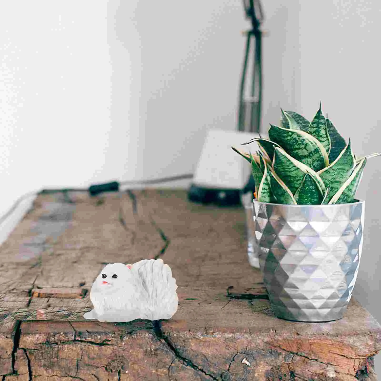 Детская однотонная модель животного мира собаки померанский шпиц фигурка