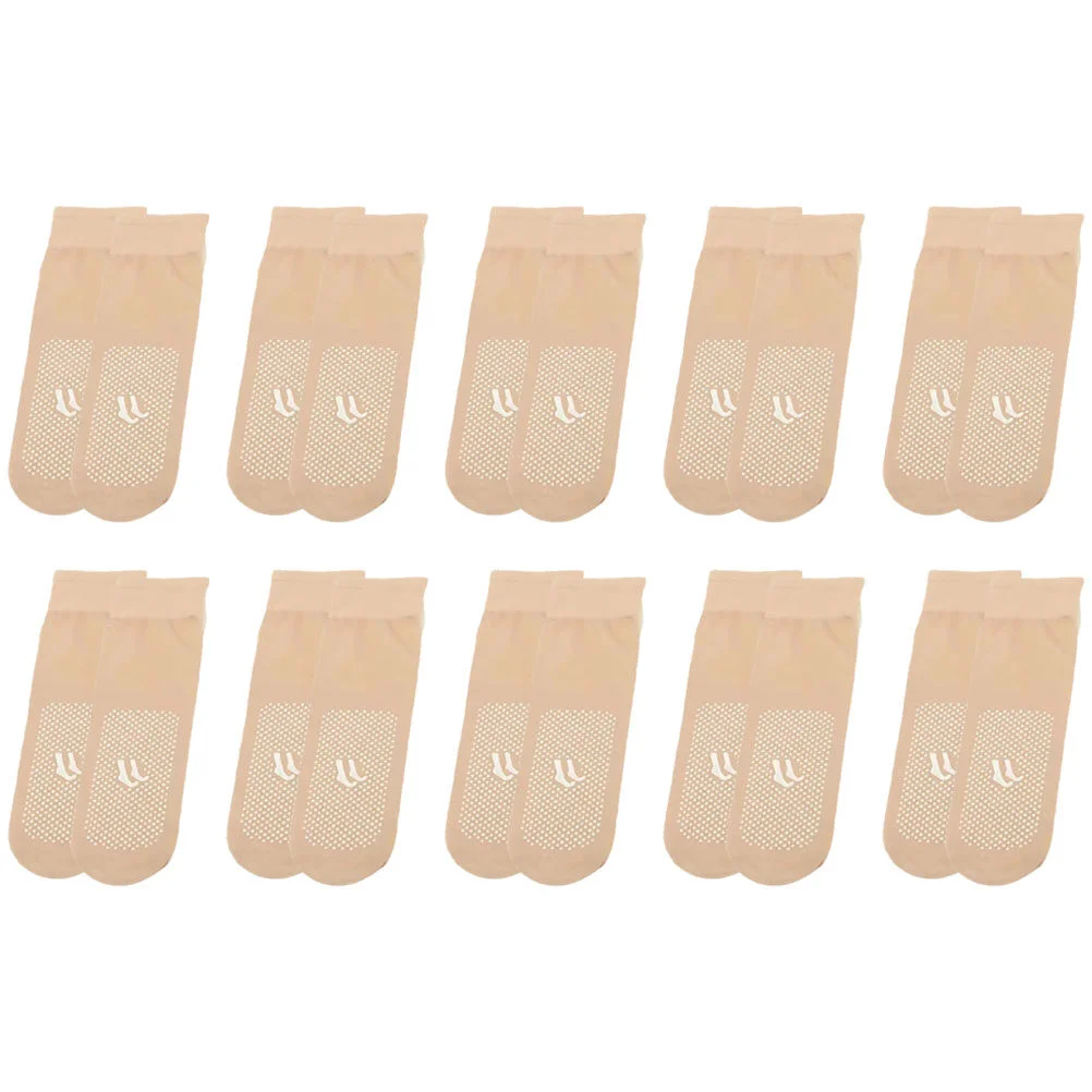 

10 Pairs Cotton Socks Fashion Transparent Beautiful Short Stockings Non Skid Unique Lady Nylon Non-slipping Soles Miss Summer