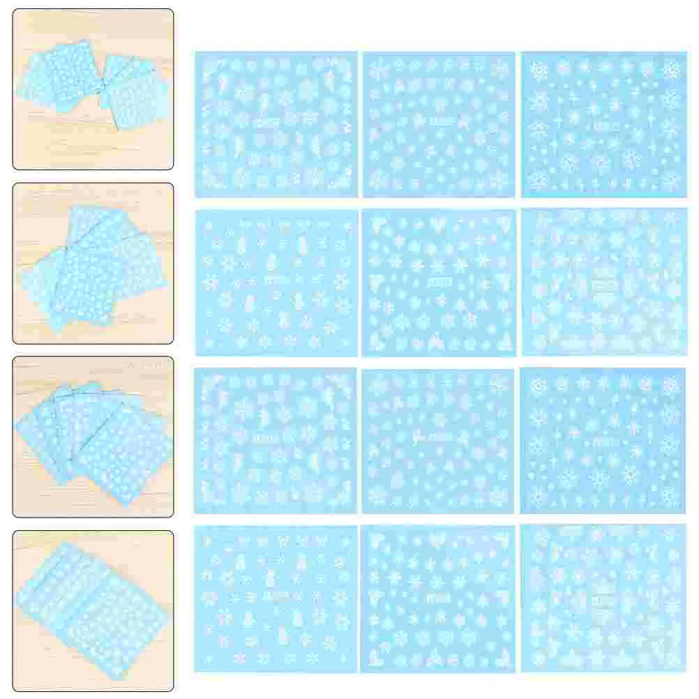 

24 Sheets Snowflake Nail Sticker Christmas Nails Decals Funny Nail Design