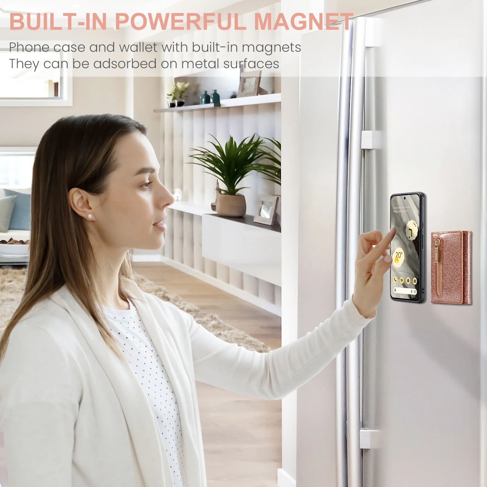 Glitter Zipper Card Pocket Magnetic Phone Case For Google Pixel 8 7 6 Pro 7A 6A Shockproof Stand Wallet Protective Leather Cover