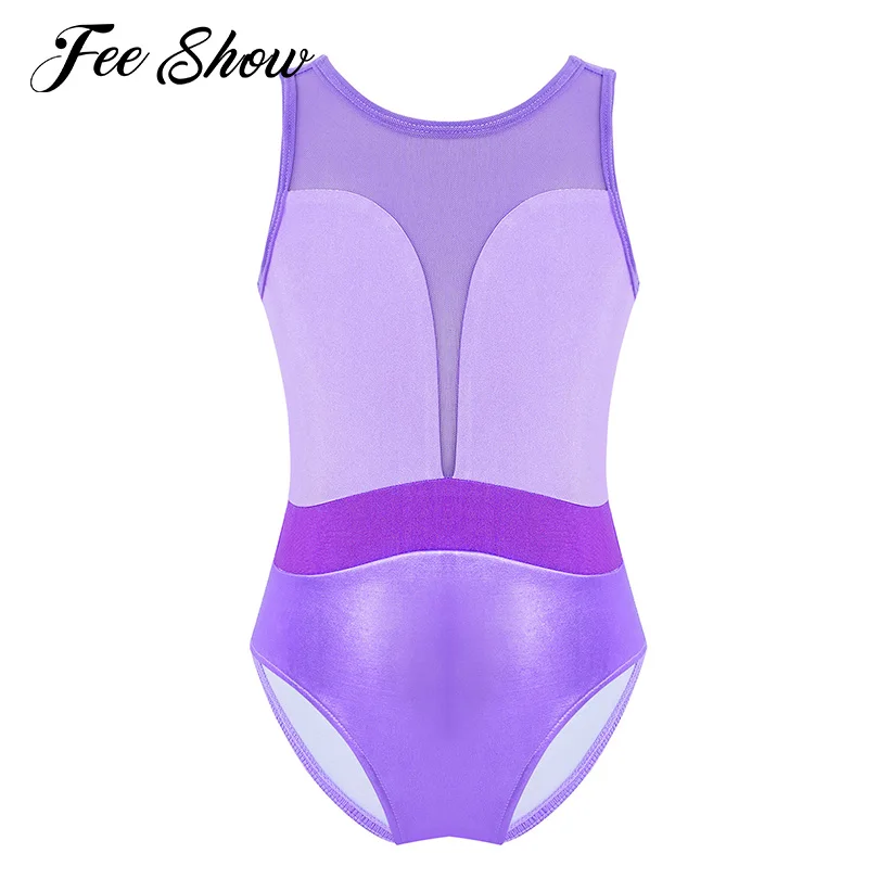 

Детское балетное трико без рукавов, с сеткой на спине