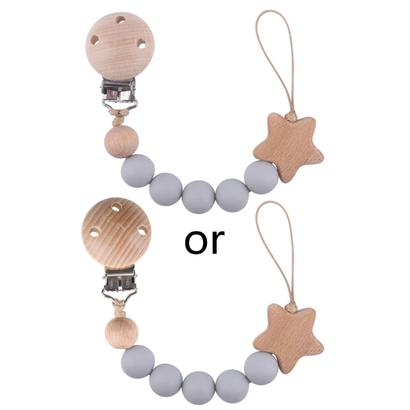 

Детские Силиконовые зажимы для пустышки с бусинами для прорезывания зубов