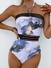 Летний Пляжный слитный женский купальник 2022, комплект бикини с вырезами, купальник пуш-ап, сексуальный Монокини, купальный костюм, женский купальник