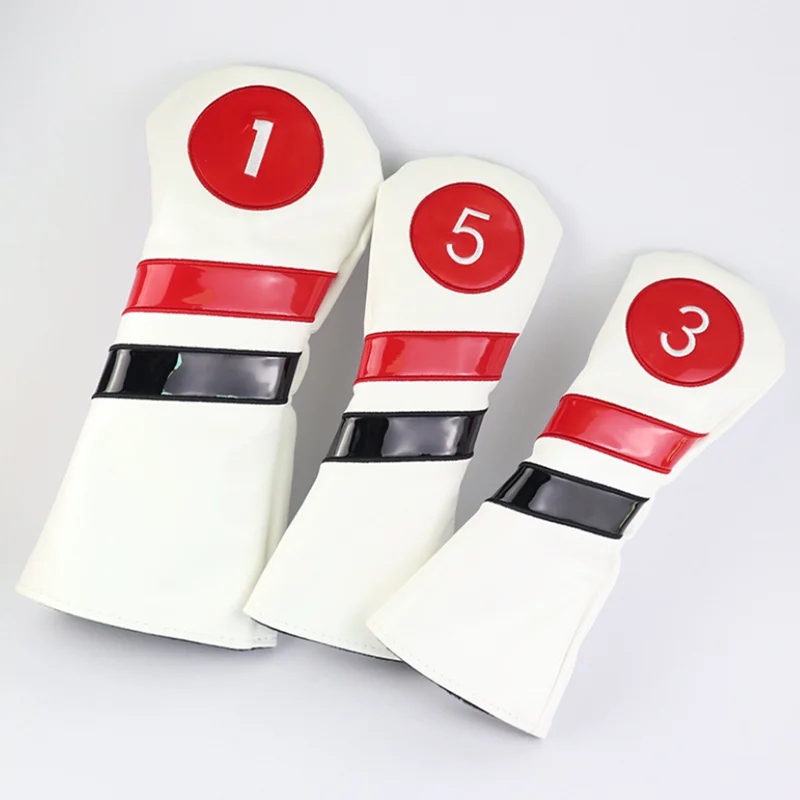 

Golf Club Head Cover for Driver Fairway Hybrid Putter PU Leather Protector Wood Covers