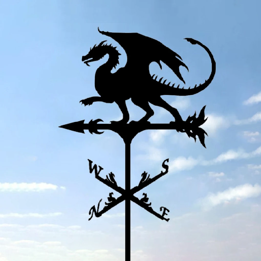

Weather Vanes Yard Accessories Iron Compact Frame Home Decor Measuring Tools Retro Style Roof Decoration Garden Stake Dragon