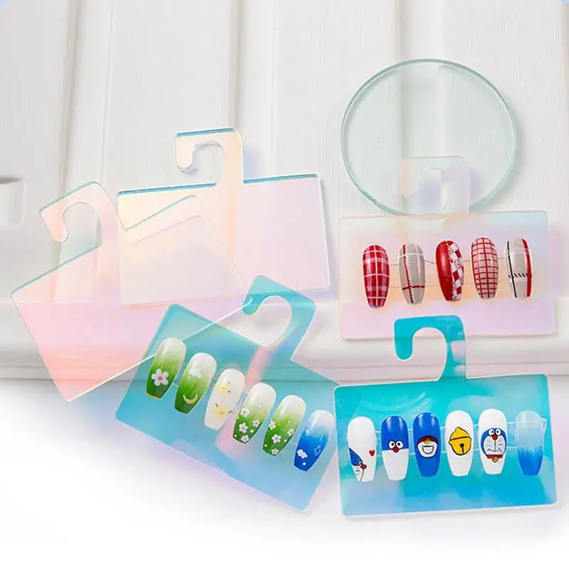 

Nail Display Stand Acrylic Nail Practice Hook Stand Nail Tip Art Holder Manicure Tool With 5 Display Boards For Home Salon