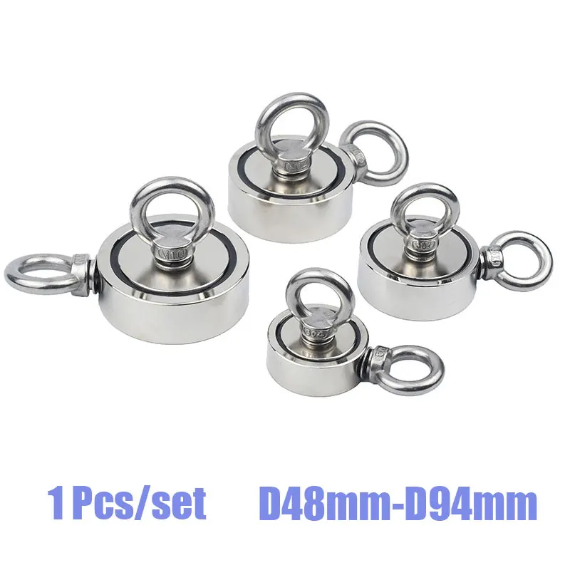 

Powerful Neodymium Magnet Double Sided Salvage River Fishing Magnets Ring Hook Double Ring Fishing Search Magnet Pulling Hooks