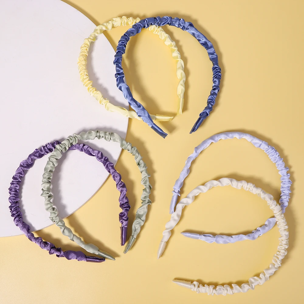 

Fashion Women Girls Sweet Colorful Folds Bubble Simple Hairbands Sweet Headband Hair Hoops Hair Band Fashion Hair Accessories