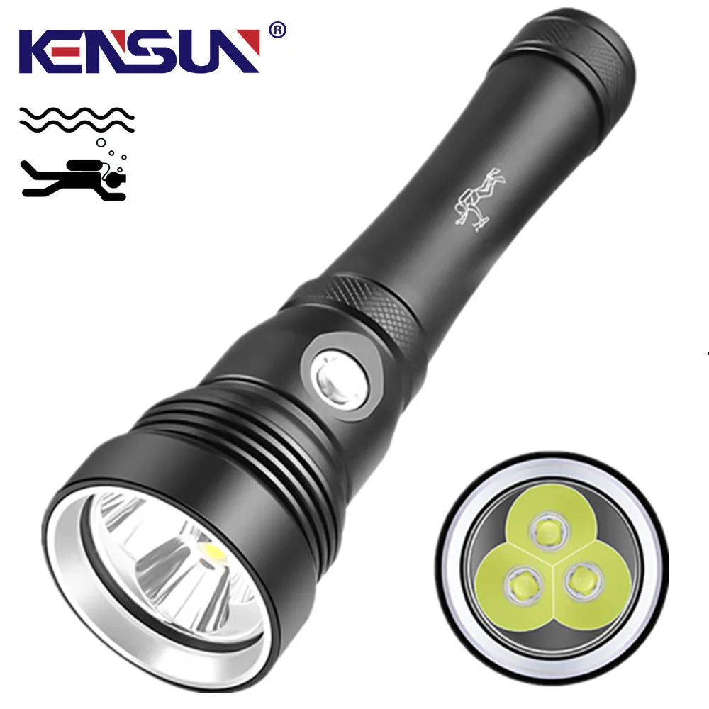 

Мощный светодиодный фонарик XHP70 для дайвинга, 30 м, подводный фонарь, 2500 лм, водонепроницаемый фонарь для дайвинга, 3 шт.