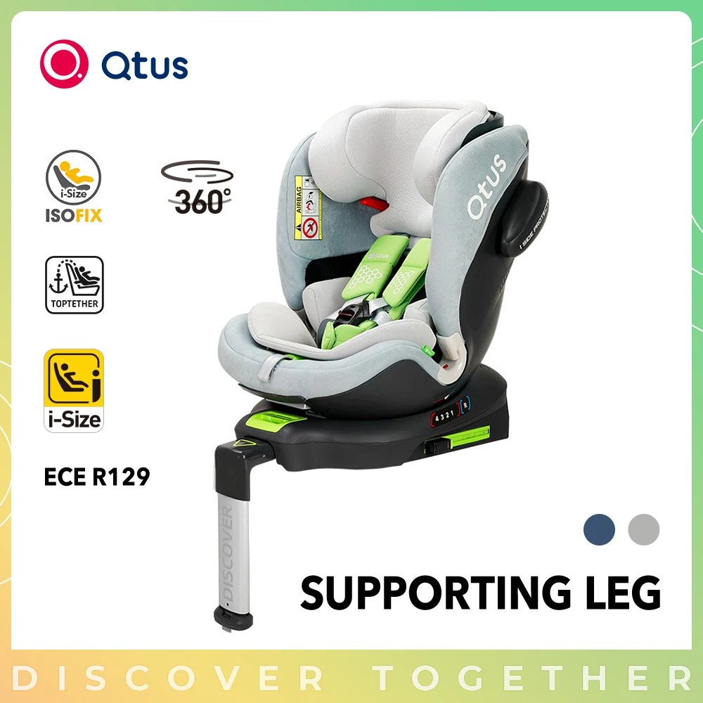 Qtus S3 POROS Baby Safty Car Seat All Group, From 0 to12 Years, Max Weight 36kg I-SIZE Approved, ISOFIX TOPTEHER,Supporting Leg