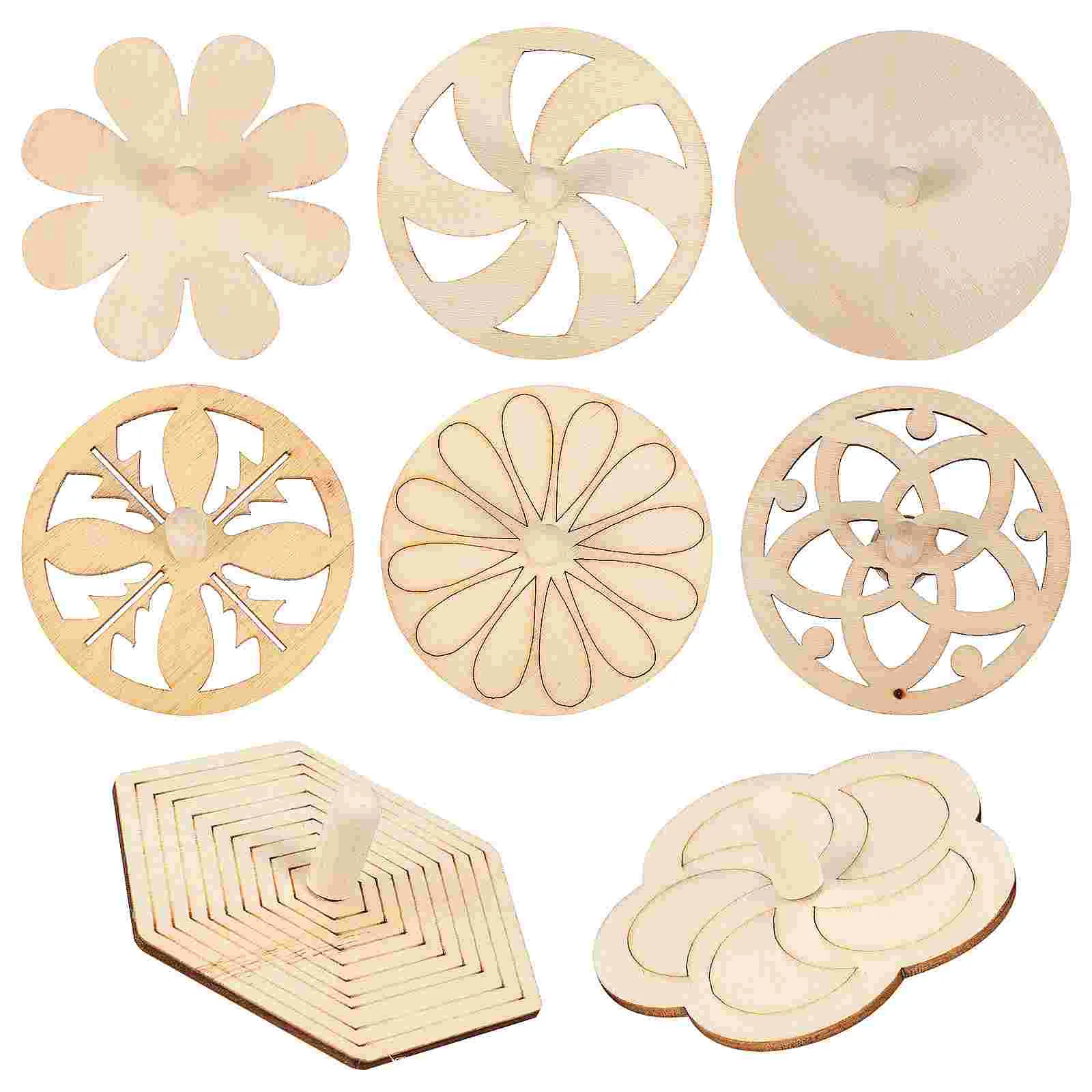 

8 Pcs Top Toy Gyro Plaything Mini Lollipops Gifts Small Wooden Tops Toys