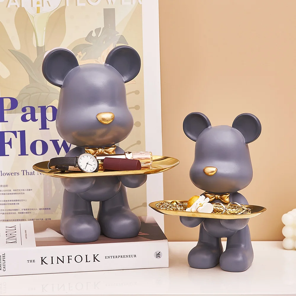 

Abstract Bear Sculpture Storage Animal Model Resin Statue Home Decor Accessories Modern Living Room Decor Christmas Decorations