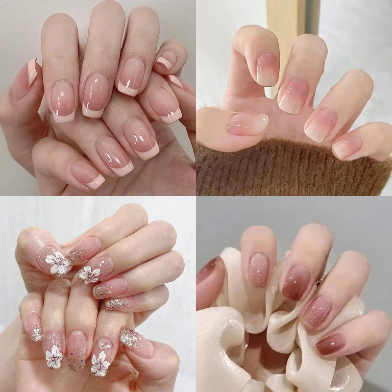 

24Pcs/Set False Nail Cute Press On Nail Tips Finished Full Cover Artificial Fake Nails Seamless Removable False Nails