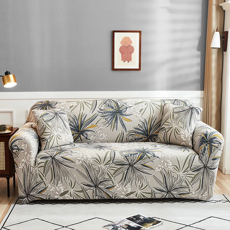 

Floral Print Elastic Sofa Cover Stretch Sofa Covers for Living Room Couch Cover L-shape Cushion Cover Slipcovers 1/2/3/4 Seat