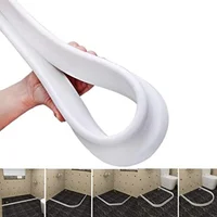 Silicone Wet Room Bathroom Floor Seal Screen Door Seal Strip Prevents Overflow of Water Waterproof Self-Adhesive Bendable Strip