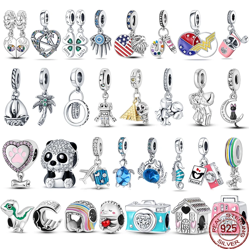 

Lai 925 sterling silver original DIY bracelet travel camera charm plata de ley 925 original bracelet silver Women jewelry gift