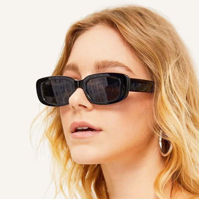 

Women Small Rectangle Sunglasses Unisex Vintage Anti-glare UV400 Shades Eyewear Outdoor Riding Car Driving Eye Protection
