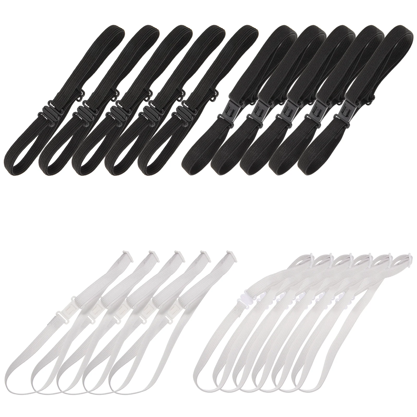 

20 Pcs White Bow Tie Extension Strap Tie-down Belt Adjustable Band Receive Flowers 18X1.2CM Beef Tendon Elastic