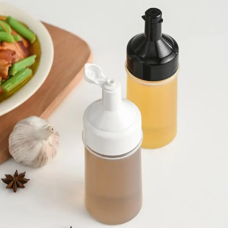 

Plastic Sauce Olive Oil Bottle With Lid Transparent Condiment Squeeze Bottles 250ml/500ml Sealed Sauce Seasoning Box Dispenser
