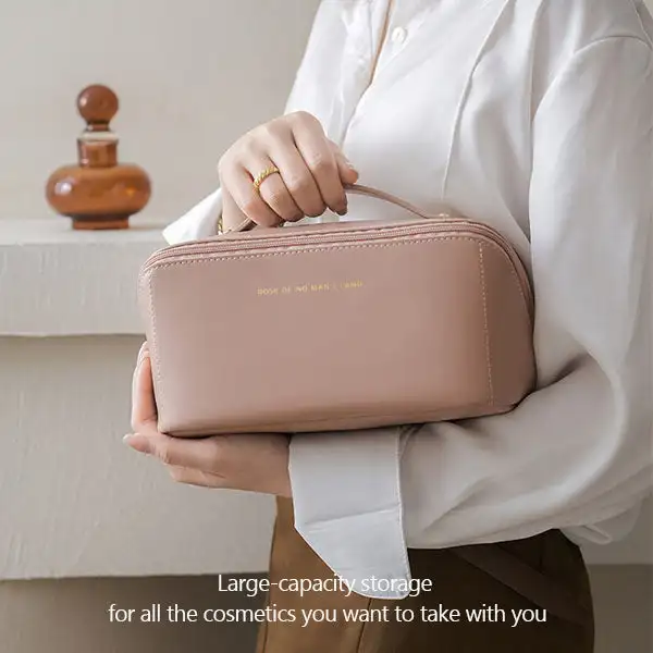 

Large-capacity Travel Cosmetic Bag Hot-selling Professinal Women Travel Makeup Case PU Leather Lady Female Storage Organizer