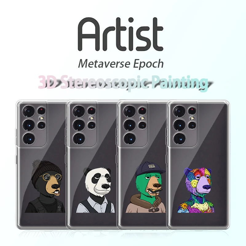 

Okay Bears Oil Painting Case for Samsung Galaxy S21 FE Plus Ultra Soft 3D Cartoon Back Cover S21FE S21Plus S21Ultra Phone Fundas