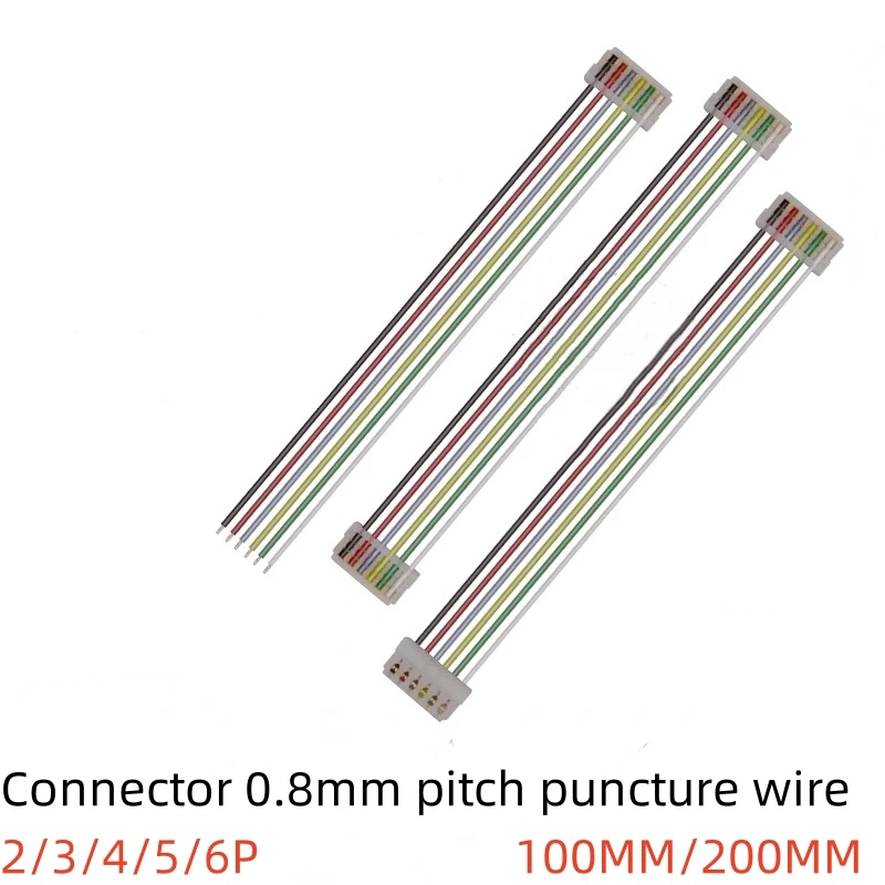 5 шт. разъем 0,8 мм, провод для пирсинга 2P3P ~ 6P, длина 10/20 см, одинарный и двойной разъем для пирсинга, соединительный провод