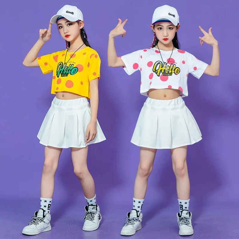 

Girls Clothes Set Short Sleeve Crop T-Shirt + Pleated Skirt Summer Kids Sports Suit Children Street Wear Outfits 6 8 10 11 12 Y