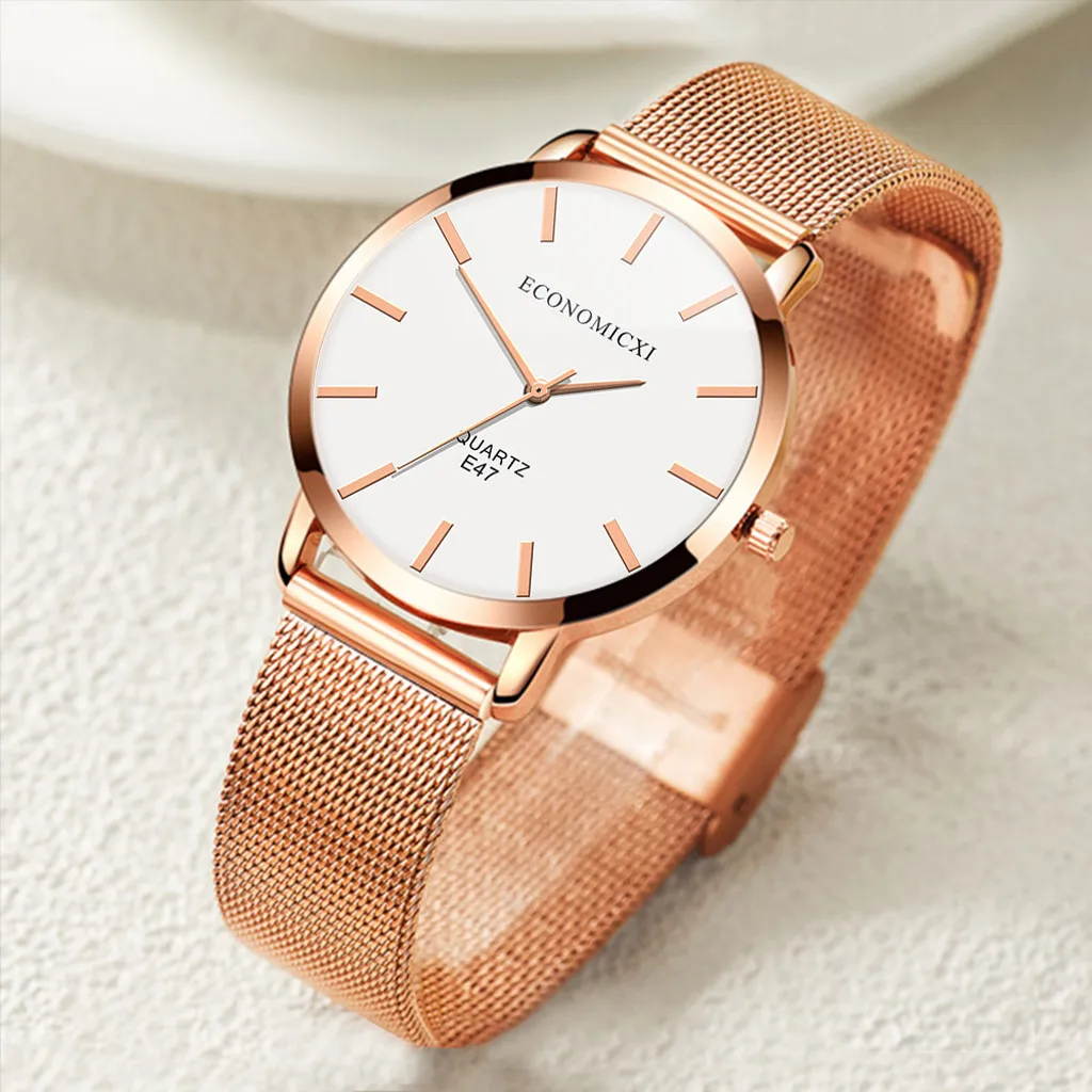 

Часы наручные женские из нержавеющей стали под розовое золото