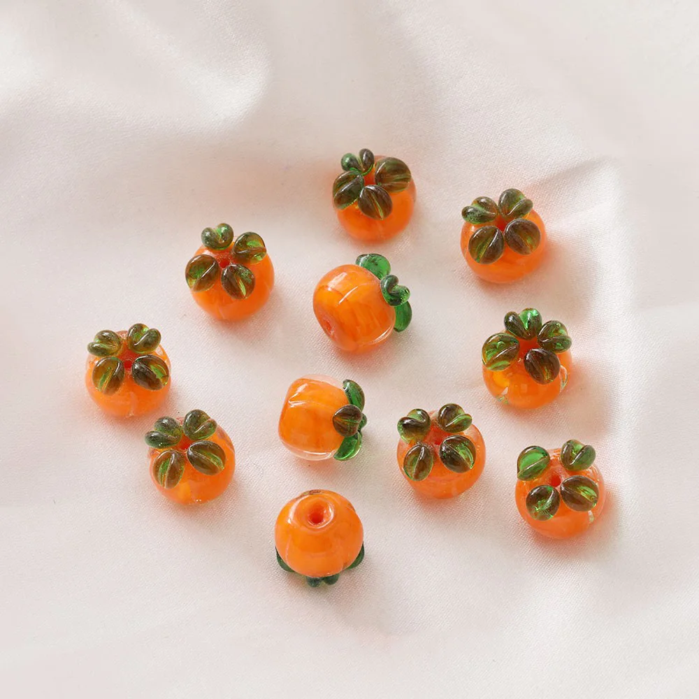 4PCS Glass Fruit Beads Persimmon Pineapple Strawberry Orange DIY Making Supplies Earrings Necklace Bracelet Accessories