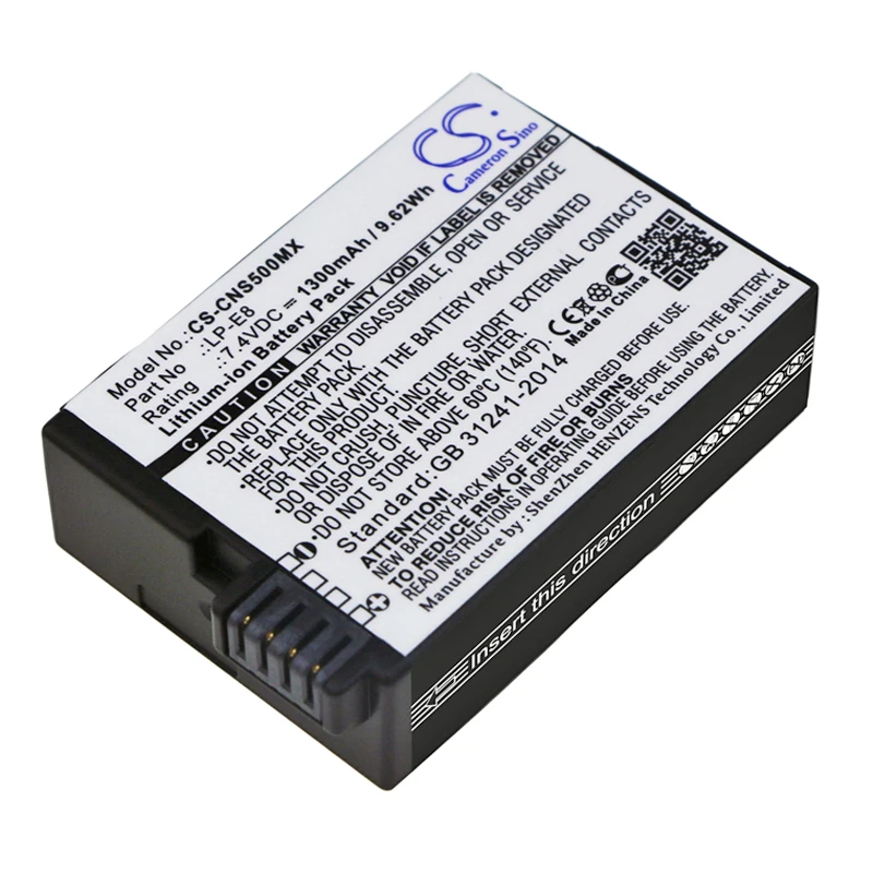 

Cameron Sino Camera Replacement Li-ion Battery 1300mAh For LP-E8 Panasonic EF-S, EOS 550D, EOS Free Tools