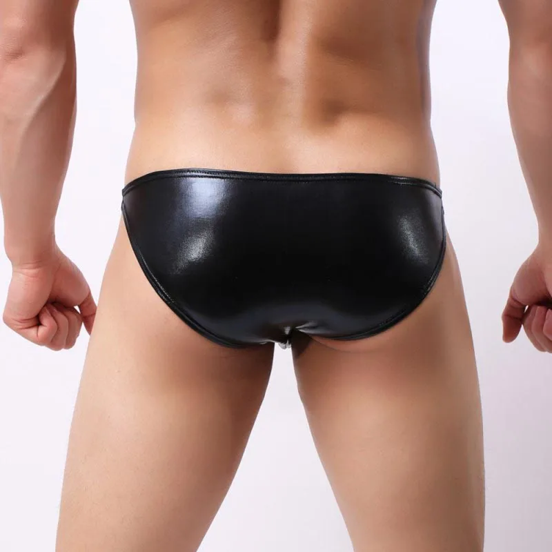 

PU Leather Gay Underwear Men Briefs Jockstrap Tanga Homme Slip Sexy Lingerie Erotic Homens Thongs And G Strings Cueca Underpants