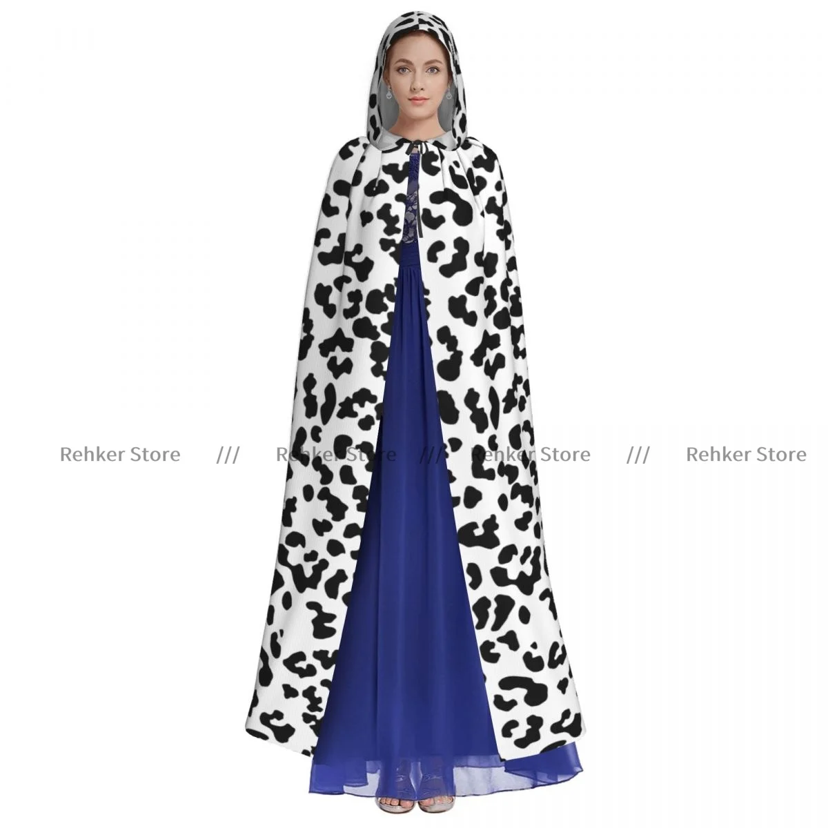 Черно-белая накидка ведьмы с леопардовым рисунком костюм для косплея на Хэллоуин
