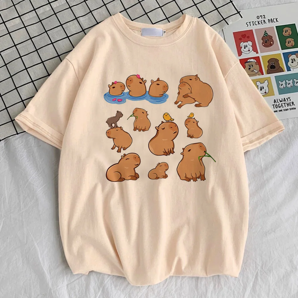 Футболки Capybara Kapibara для подростков корейская одежда 2000-х годов готическая