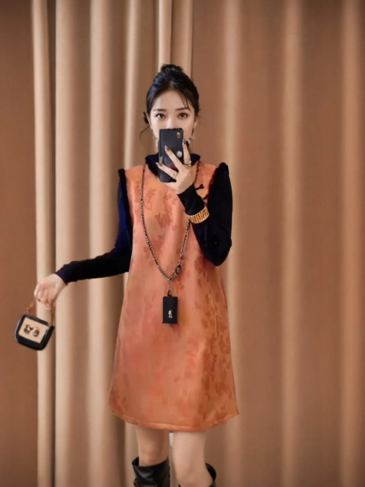 2024 зимнее новое платье на флисовой подкладке комплект рубашек китайское детский