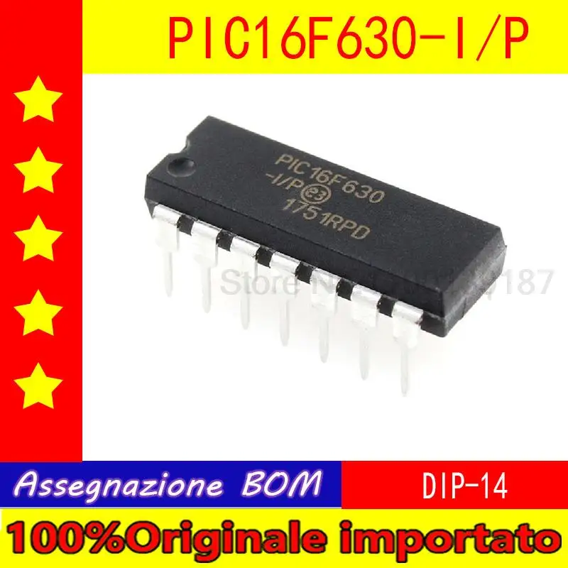 

10 шт./лот PIC16F630-I/P DIP-14 PIC16F630-I/SL PIC16F630 SOP-14 MCU microcontroller