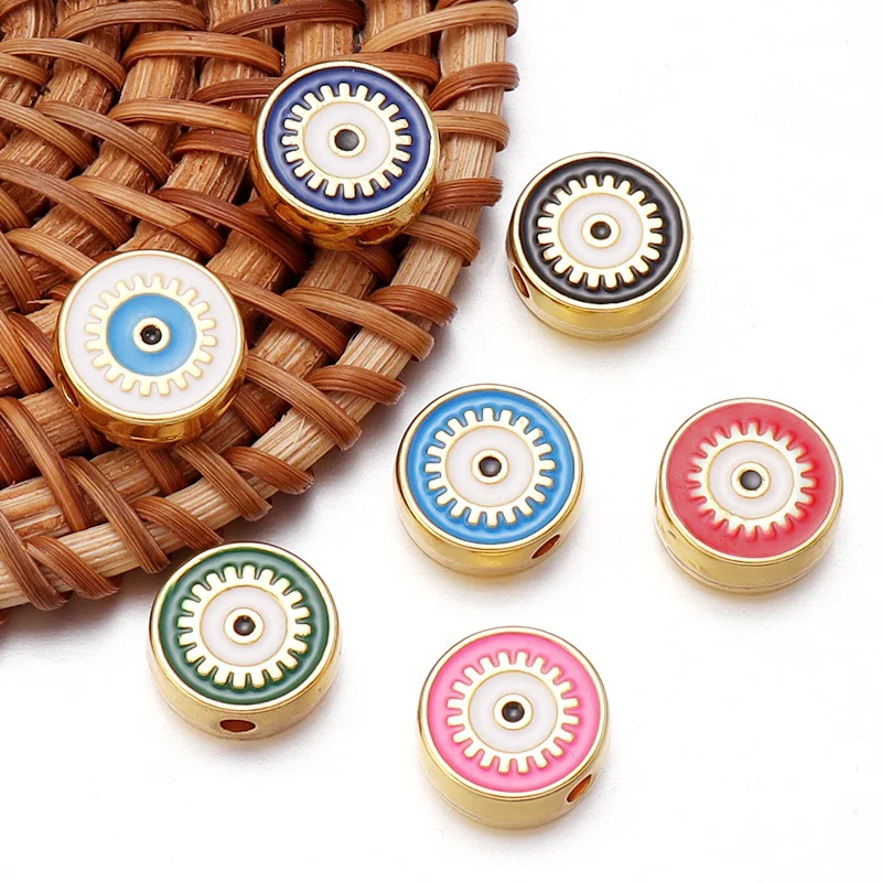 10 шт. сплав капли масла двусторонний сглаза свободные бусины разделительные 12 мм