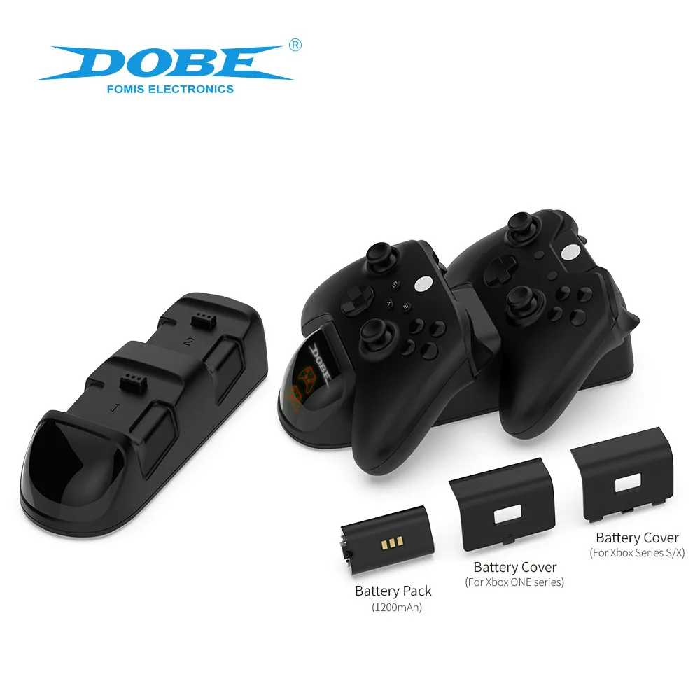 

Беспроводное зарядное устройство для контроллера, док-станция со светодиодной подсветкой и двумя портами для игр, подставка для быстрой за...