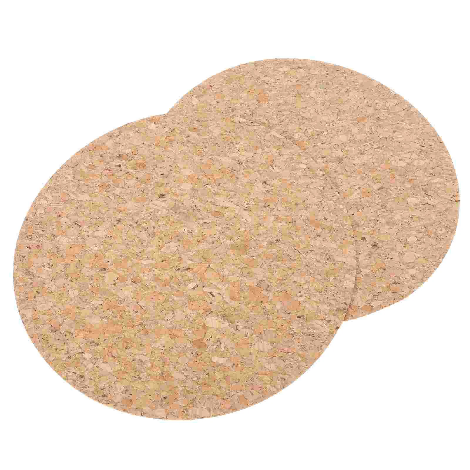 

2pcs Office Mousepad Wear-resistant Anti-fouling Cork Mat Round Pad Double-Sided Pad