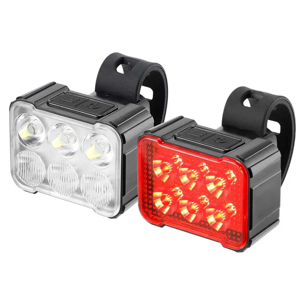 

Bicycle Light Kit Usb Rechargeable Night Lamp Outdoor Riding Warning Lamp Front Rear Tail Lights For Mountain Bike