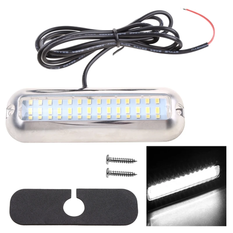 

80W Stainless Steel 42 LED Blue Underwater Pontoon Marine Boat Transom Light