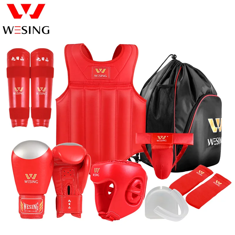 Оборудование для боевых искусств Wesing, защитное снаряжение Wushu Sanda, Тренировочный Набор для соревнований с песком, 8 шт., бесплатная доставка