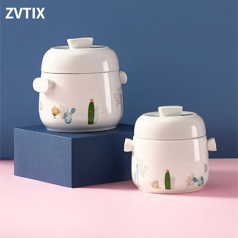 

Креативная двойная крышка для растений, 2 размера, круглая керамическая посуда, домашняя кухонная утварь, водонепроницаемая кастрюля, антипригарная сковорода для соуса