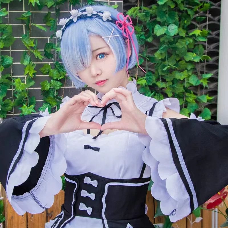 Костюмы для косплея аниме Re Zero Yor платье горничной Рем рам носки волос с