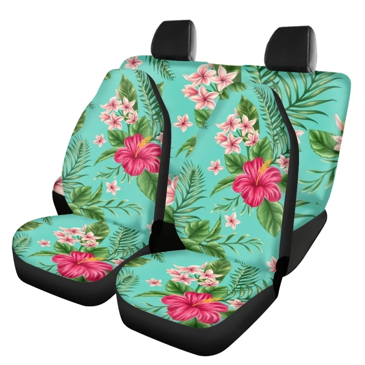 Чехлы на сиденья автомобиля Нескользящие чехлы передние и задние с цветочным