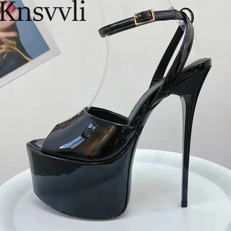 

Super High Heels Gladiator Sandals Woman Genuine Leather Runway Shoes Women Thin Heels Sandalias Summer Platform Sandals Women